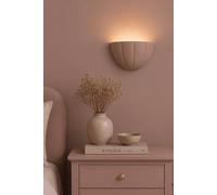 Valuelights Leonardo Scallop Curve Ceramic Flush Wall Sconce Light In Dusty Pink Dusty Pink