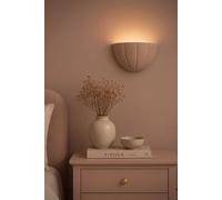 Valuelights Leonardo Scallop Curve Ceramic Flush Wall Sconce Light With Bulb In Dusty Pink Dusty Pink