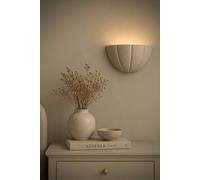 Valuelights Leonardo Moss Green Ceramic Scallop Flush Wall Sconce Light And Bulb
