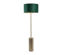 Lexy Gold Dimmable Floor Lamp with Velvet Drum with Gold Inner Lamp Shade & Bulb ValueLights Bottle Green One Size