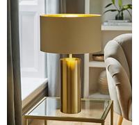 ValueLights | Antique Brass Single Stem Touch Dimmer Light Table Lamp with Beige/Gold Shade | Home Décor, Bedside & Desk Lamp