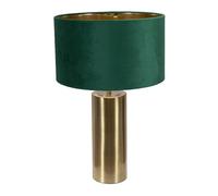 Lexy Gold Touch Table Lamp with Velvet Drum with Gold Inner Lamp Shade ValueLights Bottle Green One Size