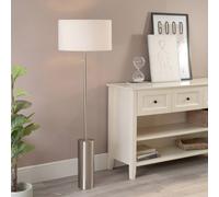 ValueLights | Brushed Chrome Single Stem Rotary Dimmer Switch Floor Lamp with Cream Boucle Shade | Floor Lamps & Torchieres, Home Décor & Improvement Essential | Includes Bulb