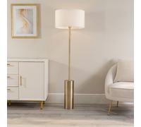 ValueLights | Antique Brass Single Stem Rotary Dimmer Switch Floor Lamp with White Drum Shade | Floor Lamps & Torchieres, Home Décor & Improvement Essential