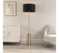 ValueLights | Antique Brass Single Stem Rotary Dimmer Switch Floor Lamp with Black Drum Shade | Floor Lamps & Torchieres, Home Décor & Improvement Essential | Includes Bulb