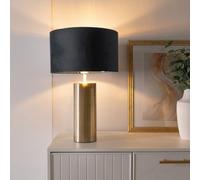 Valuelights Lexy Gold Touch Table Lamp With Black Velvet With Gold Inner Lamp Shade