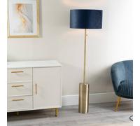 ValueLights | Antique Brass Single Stem Rotary Dimmer Switch Floor Lamp with Navy Blue Velvet Shade | Floor Lamps & Torchieres, Home Décor & Improvement Essential