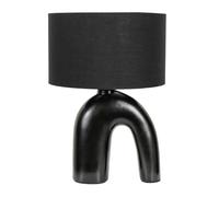 Lia Fabric Drum Lamp Shade Black Arch Abstract Ceramic Table Lamp ValueLights Black One Size