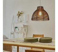 ValueLights Lobster Brown Pot Basket Weave Pendant Shade - Size: 23 x 31 x 31cm - Wilko