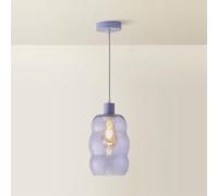 ValueLights | Lolly Lilac Glass Bubble Pendant Ceiling Light with Bulb | Ceiling Lights, Home Décor & Improvement Essential | Mains Wired