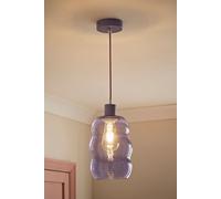 Valuelights Lolly Lilac Glass Bubble Pendant Ceiling Light And Bulb