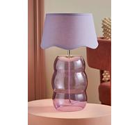 Valuelights Lolly Lilac Glass Bubble Table Lamp With Scallop Shade