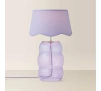 ValueLights | Lolly Lilac Glass Bubble Table Lamp with Lilac Scallop Shade | Table Lamp, Home Décor & Improvement Essential