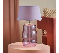Valuelights Lolly Lilac Glass Bubble Table Lamp With Scallop Shade