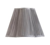 ValueLights | Loralei Dark Grey Large Pleated Faux Silk Scallop Easy Fit Lamp Shade with Bulb | 355mm Shade Width