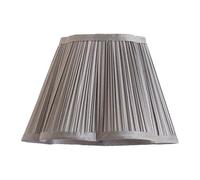 ValueLights | Loralei Dark Grey Small Pleated Faux Silk Scalloped Easy Fit Lamp Shade | 255mm Shade Width