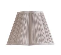 ValueLights | Loralei Light Grey Large Pleated Faux Silk Scallop Easy Fit Lamp Shade with Bulb