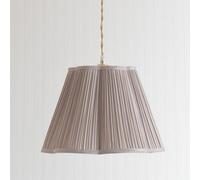 Valuelights Loralei Light Grey Large Pleated Faux Silk Scallop Easy Fit Lamp Shade With Bulb (D)35.5Cm