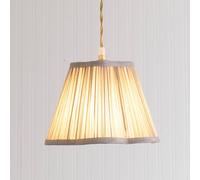 ValueLights | Loralei Light Grey Large Pleated Faux Silk Scallop Easy Fit Lamp Shade with Bulb | 355mm Shade Width