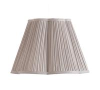 ValueLights | Loralei Light Grey Small Pleated Faux Silk Scallop Easy Fit Lamp Shade with Bulb