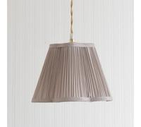 ValueLights | Loralei Light Grey Small Pleated Faux Silk Scalloped Easy Fit Lamp Shade | 255mm Shade Width