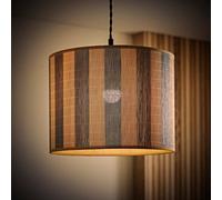 Valuelights Lori Blue Stripe Bamboo Drum Ceiling Lamp Shade And Bulb (D)30Cm