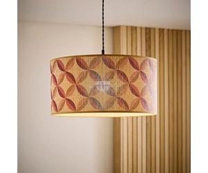 Valuelights Lori Geo Print Bamboo Drum Easy Fit Ceiling Light Lamp Shade
