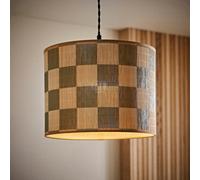 Valuelights Lori Green Checkerboard Bamboo Drum Ceiling Lamp Shade (D)30Cm