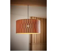 45cm Orange Checker Bamboo Printed Shade Orange