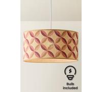 Valuelights Lori Geo Print Bamboo Drum Easy Fit Ceiling Lamp Shade And Bulb