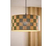 ValueLights Lori Patterned Bamboo Drum Easy Fit Ceiling Light Lamp Shade in Green ValueLights Green