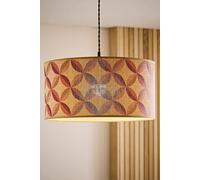 Valuelights Lori Geo Print Bamboo Drum Easy Fit Ceiling Light Lamp Shade