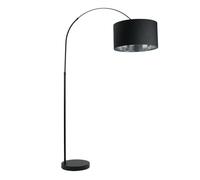 ValueLights | Louis Black Arch Floor Lamp with Black & Chrome Inner Shade & Warm White Bulb | Floor Lamps, Home Décor & Improvement Essential