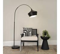 Louis Black Arched Curved Floor Lamp with Black Metal Lamp Shade with LED Bulb ValueLights Black One Size