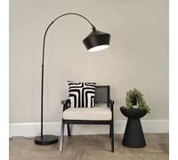 Louis Black Arched Curved Floor Lamp with Black Metal Lamp Shade with LED Bulb ValueLights Black One Size