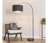 ValueLights | Louis Black Arch Floor Lamp with Black & Chrome Inner Shade & Warm White Bulb | Floor Lamps, Home Décor & Improvement Essential
