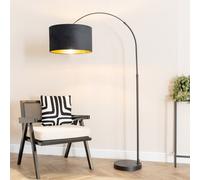 ValueLights | Louis Black Arch Floor Lamp with Black Velvet & Gold Inner Shade & Warm White Bulb | Floor Lamps, Home Décor & Improvement Essential