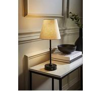 ValueLights Lowe Black Rechargeable Portable Table Lamp with Linen Lamp Shade ValueLights Black