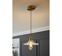 ValueLights Lucrezia Pendant Light with Frilled Glass Lamp Shade in Amber | Size: 9 inches ValueLights Amber 9 inches