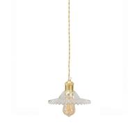 ValueLights | Brushed Gold Hanging Ceiling Pendant Light Fitting with Clear Frilled Glass Lampshade | Pendant Lights, Home Décor & Improvement Essential