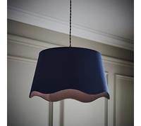 Valuelights Mabel Large Navy Scallop Edge Linen Lamp Shade (D)45Cm