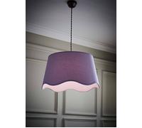 Valuelights Mabel Linen Large 30Cm Scallop Edge With Trim Ceiling Light Lamp Shade In Lilac Lilac