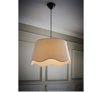 Mabel Linen Large 30cm Scallop Edge with Trim Ceiling Light Lamp Shade ValueLights Natural One Size