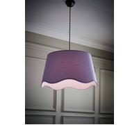 Valuelights Mabel Linen Large 30Cm Scallop Edge With Trim Lamp Shade With Bulb In Lilac Lilac One Size