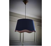 ValueLights | Mabel Large Navy Scallop Edge Linen Lamp Shade and Bulb | Shades, Home Décor & Improvement Essential
