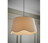 Large Lightshade Easy Fit Ceiling Shade Natural Linen Lampshade Scalloped Edge