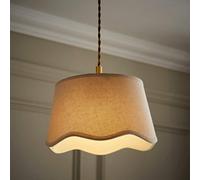 Valuelights Mabel Small Natural Scallop Edge Linen Lamp Shade (D)25Cm