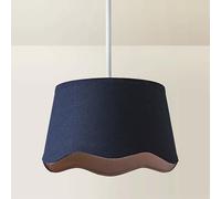 ValueLights | Mabel Small Navy Scallop Edge Linen Lamp Shade | Shades & Home Improvements Essential | 250mm Shade Width