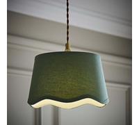 ValueLights | Mabel Small Sage Scallop Edge Linen Lamp Shade and Bulb | Shades, Home Décor & Improvement Essential