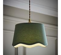 ValueLights | Mabel Small Sage Scallop Edge Linen Lamp Shade and Bulb | Shades, Home Décor & Improvement Essential